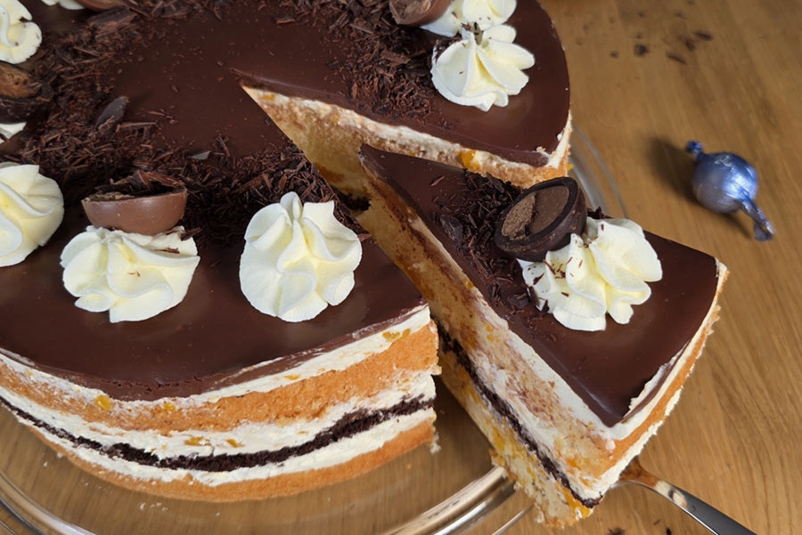 Schokoladen-Mascarpone-Torte mit Mandarinen