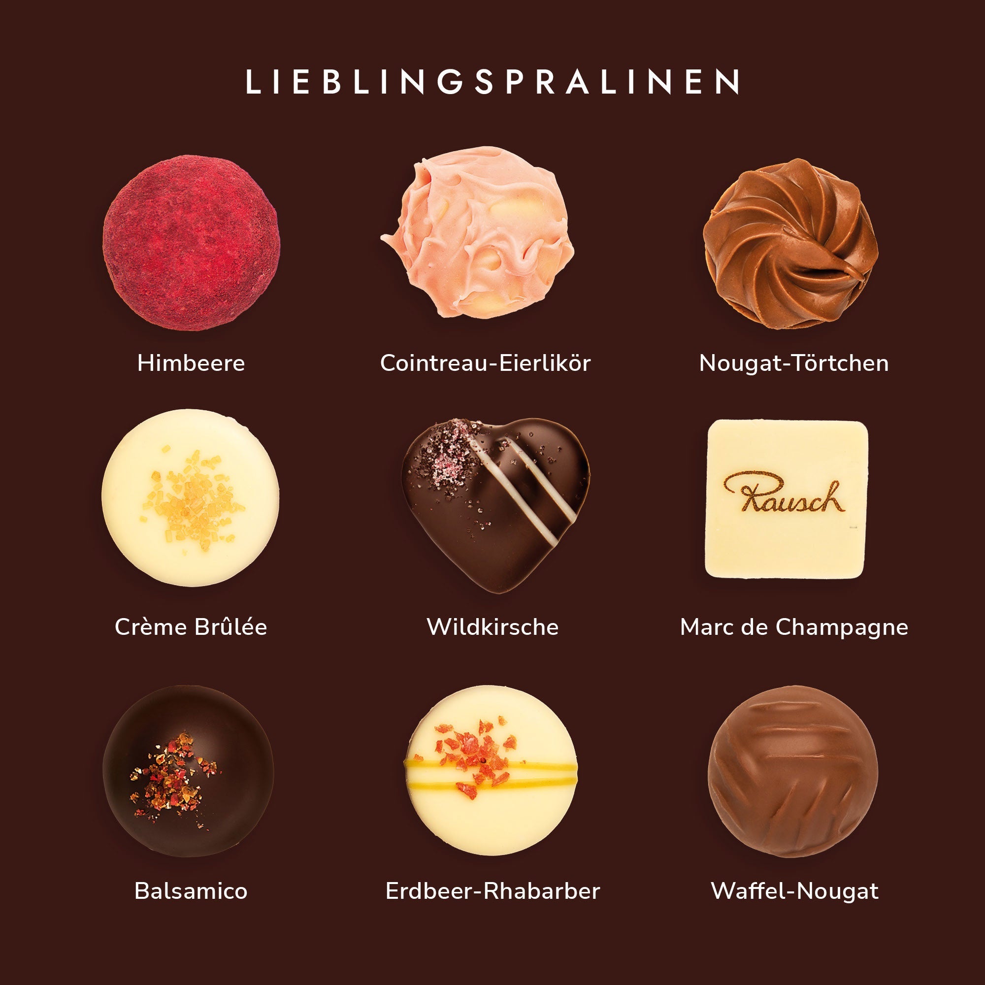 LIEBLINGSPRALINEN | 20 St. Rausch