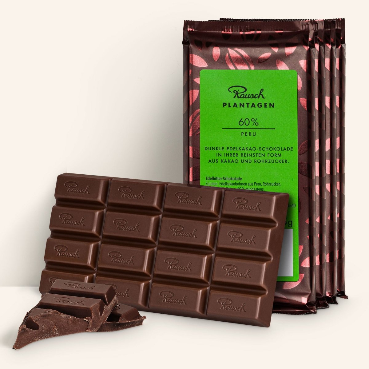 Bundle aus Rausch Plantagen Peru 60% Schokolade