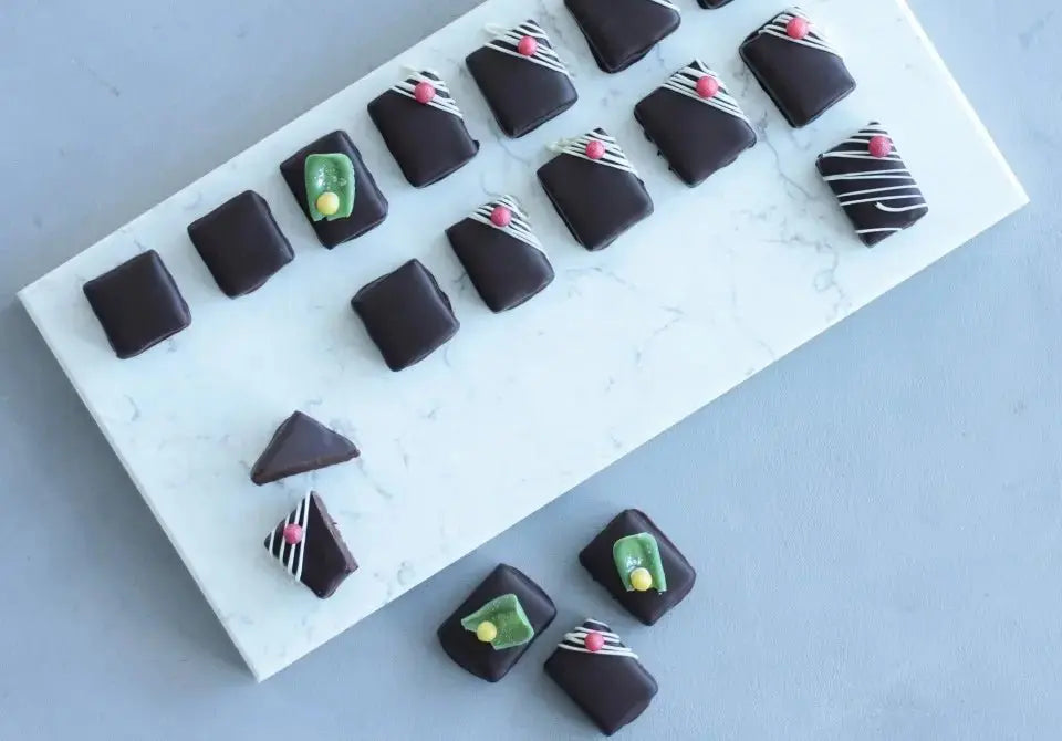 Minzpralinen-mit-dunkler-Edelkakao-Schokolade Rausch