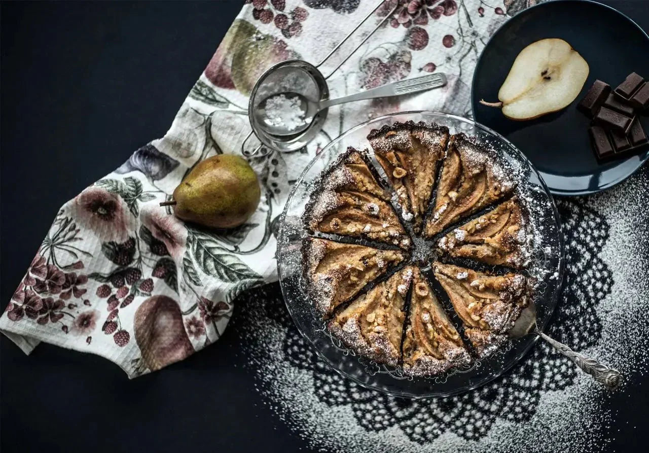 Schokoladen-Birnen-Tarte mit dunkler Edelkakao-Schokolade Rausch