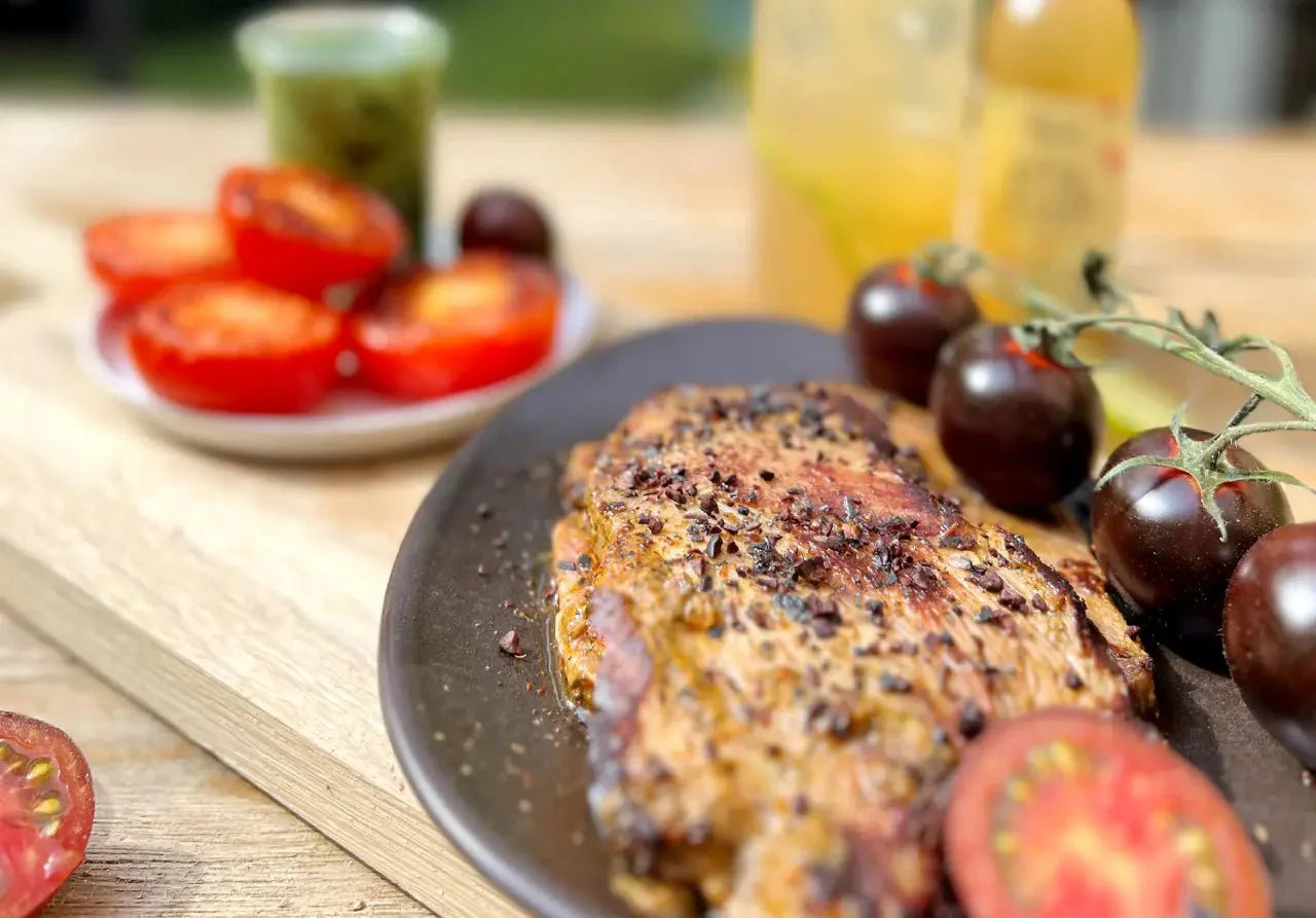 Grillgut mit Edelkakao-Nibs