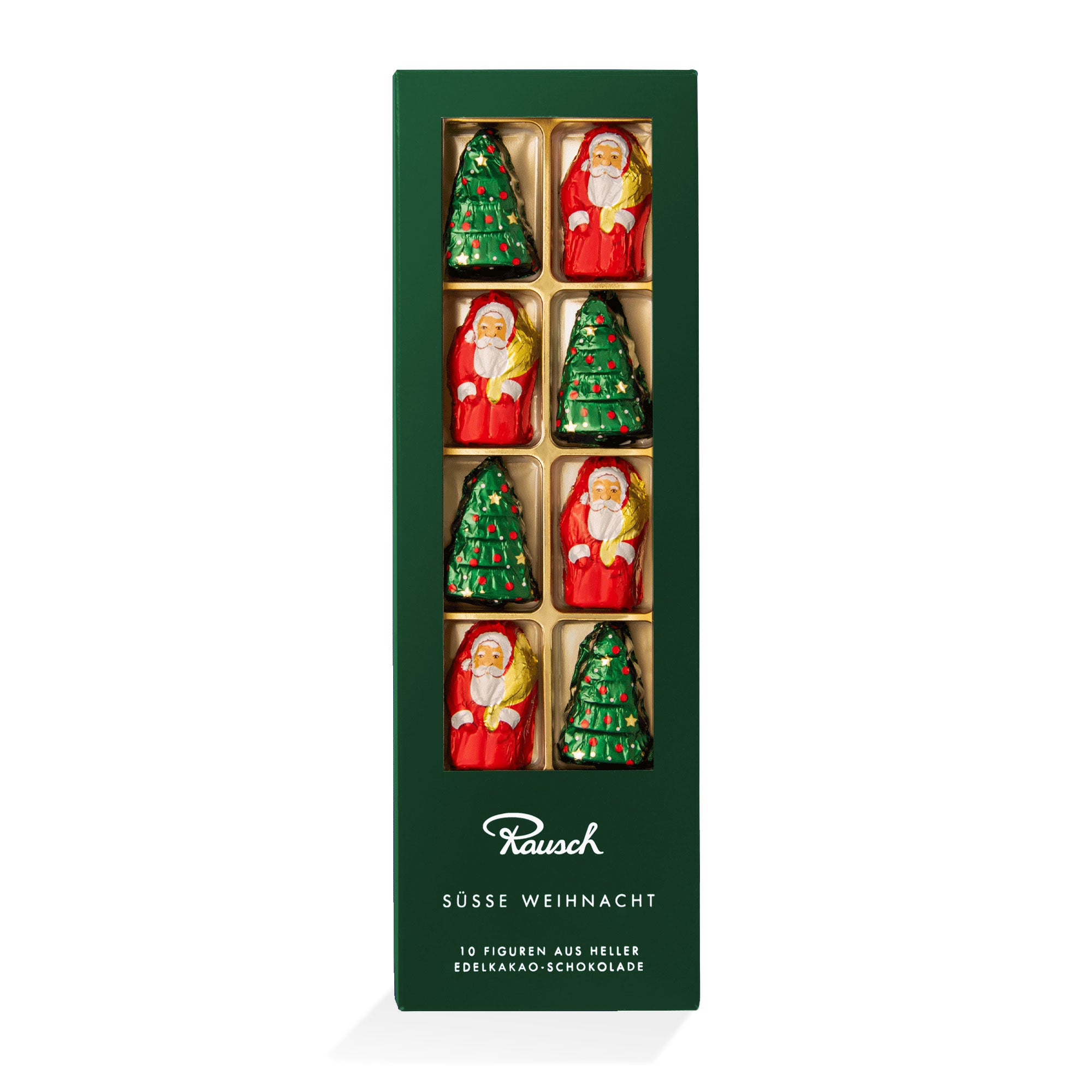 10 Weihnachtsfiguren in grüner Stabverpackung