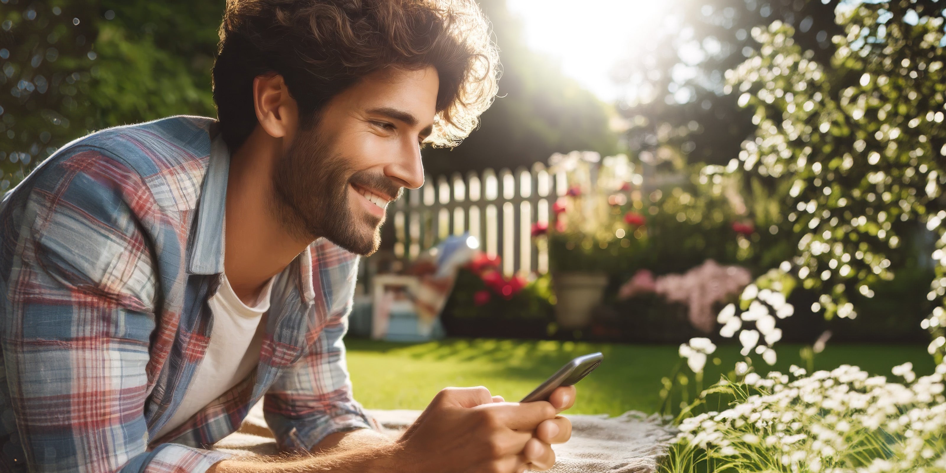 Teaser Rausch WhatsApp Mann in Garten